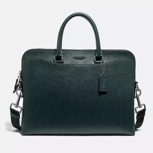 NWOT New Coach Beckett Forest Green Portfolio Briefcase